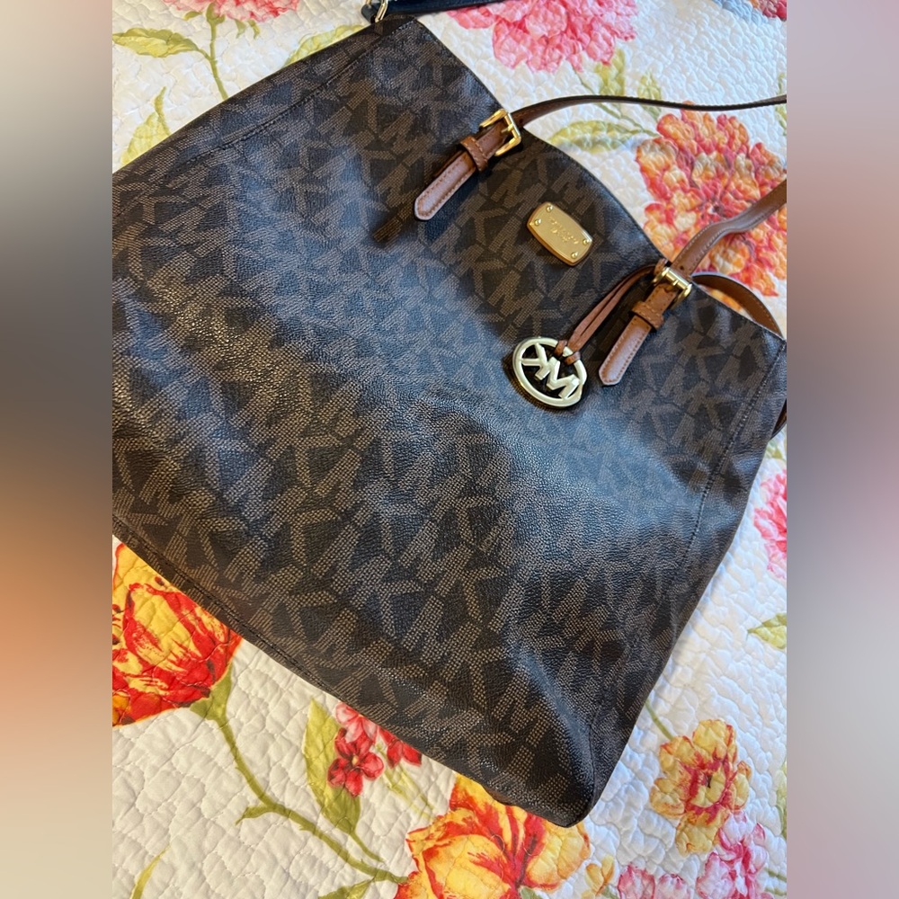 Michael Kors Signature Brown Monogram Tote Bag
